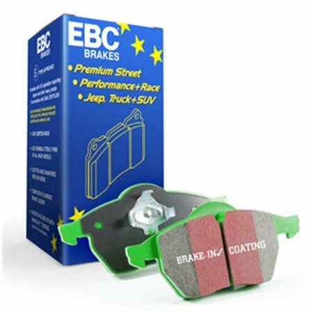 EBC 1.8 in. Turbo with Electronic Parking Green Stuff Rear Brake Pads for 2014-2020 Audi A3 DP22153